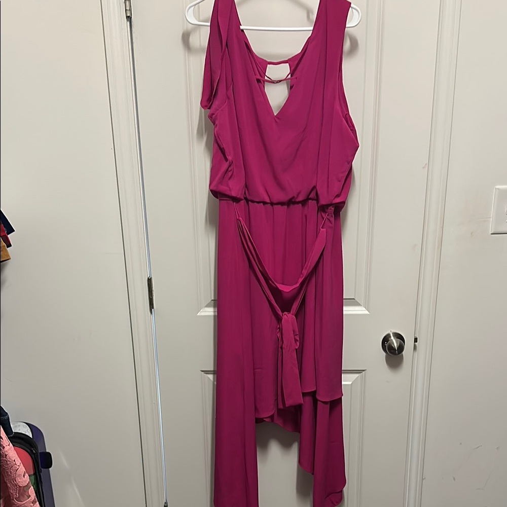 Lane Bryant Pink Asymmetrical Halter Sundress